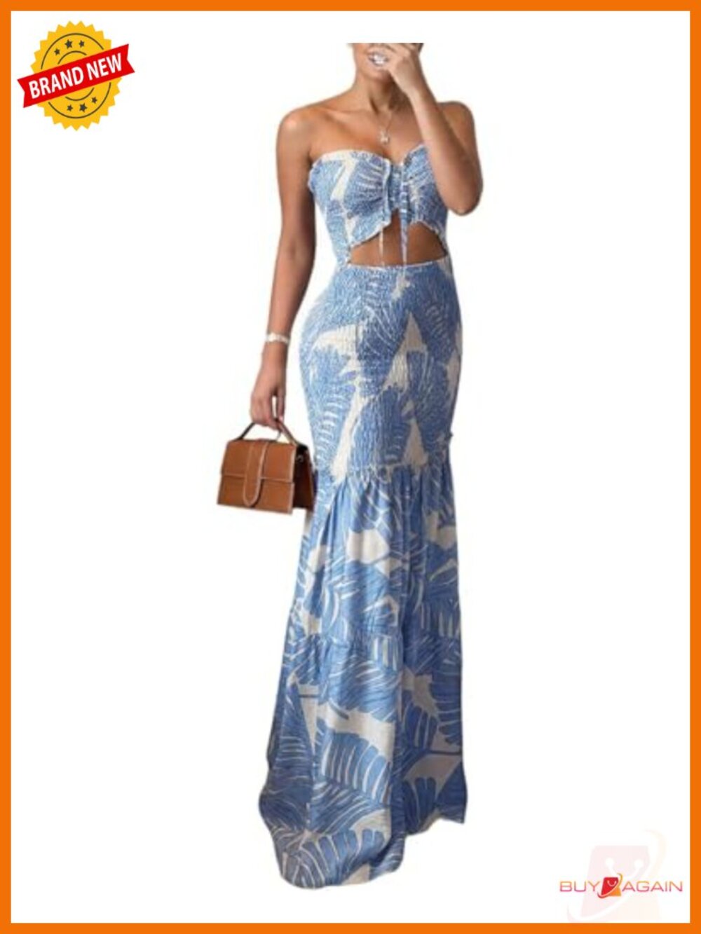 CHICME Floral Halter Maxi Dress Ruched Mermaid Formal Vacation